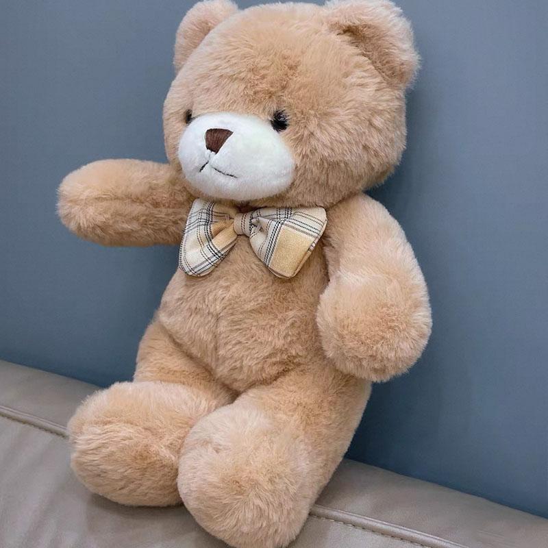 Kawaii Cute Vibrant Multi-Colored Bow Tie Bear Doll Plush Toy 30Cm Hug Bear Doll Birthday Gift Pillow Teddy Bear Home Living Room Bedroom