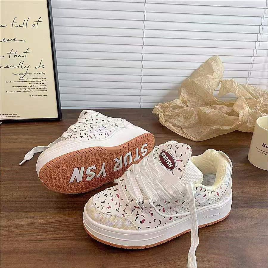 

Клюквенные кроссовки на толстой подошве 2025 лето для увеличения роста повседневные женские 38