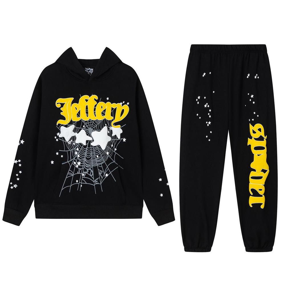 SP5der Spinnenweb Plus Velours Hoodie & Joggingbroek Set - Unisex Trendy Streetwear