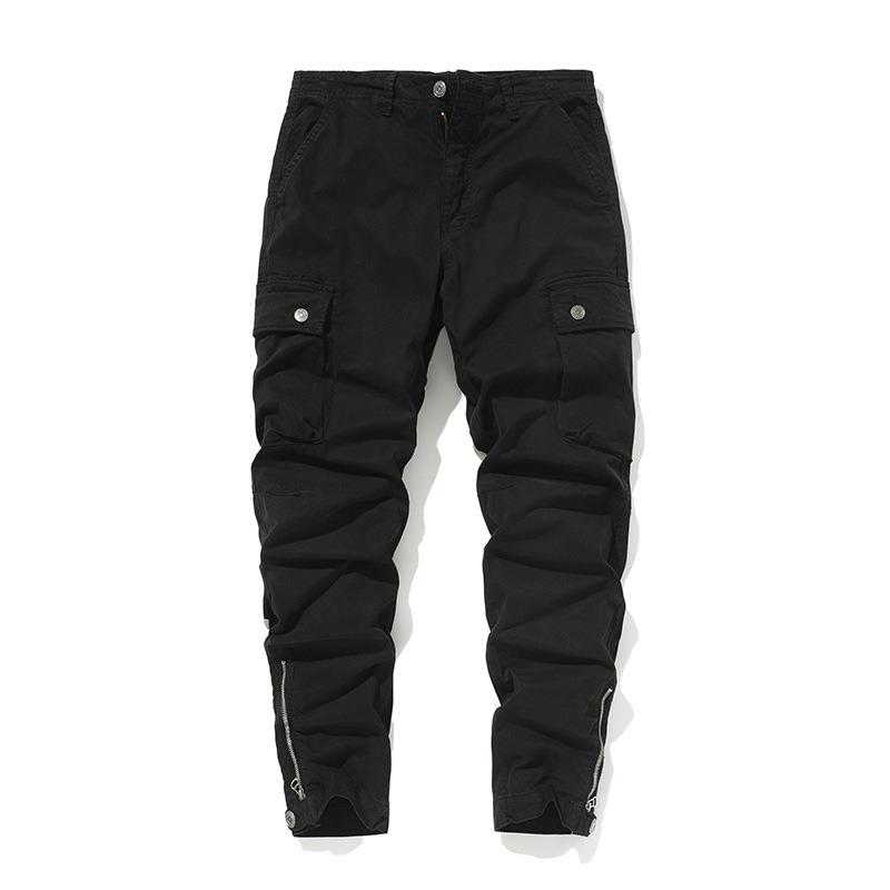 

Fashion pure cotton men s trousers solid color straight design casual pants commuting versatile pants men s high-end men s clothing 38 чёрный