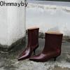Winter Thin Heels Women Knee-High Boots Fashion Pointed Toe Wedding Party Pumps Shoes Ladies Elegant Slip On Long Booties