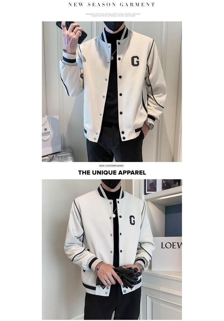 2025 Men's Versatile Baseball Jacket - Casual, Trendy, Youth Workwear for Spring/Autumn