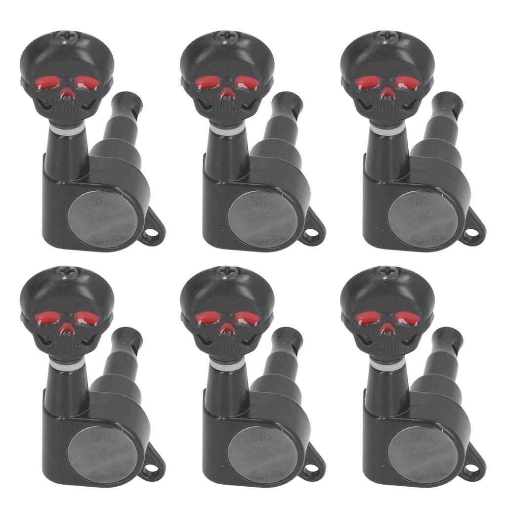 6PCS Skull Guitar Tuning Peg Metal Machine Head Tuners Electric Acoustic Guitar Replacement Parts