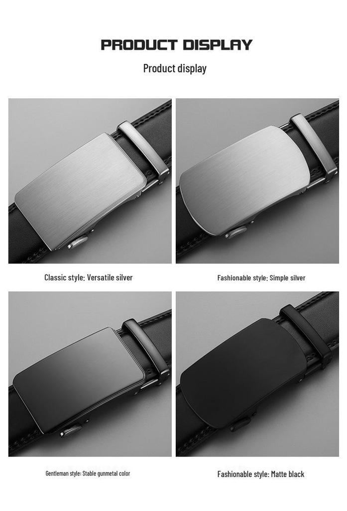 Men's Genuine Leather Automatic Buckle Belt - Business Casual Versatile Design
