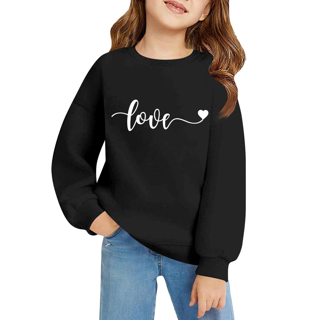 Kinder Langarm Lockerer Pullover Buchstabenaufdruck Rundhals Sweatshirt