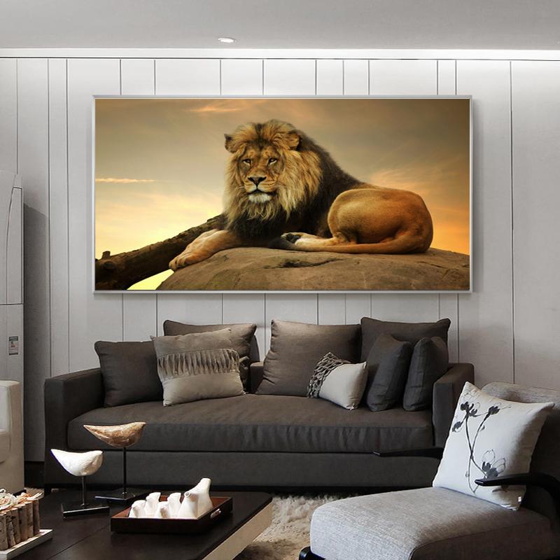 

Современные постеры и принты с животными, настенная живопись на холсте, настенные картины со львом для гостиной, украшения дома, безрамные 21*30cm