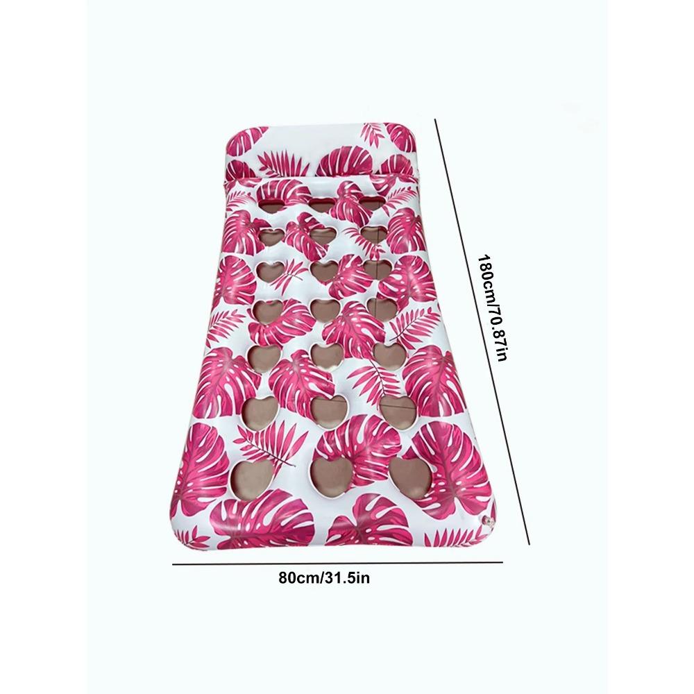 Foldable Inflatable Pool Float Lounge Water Float With Headrest Pool Floaties Raft Floating Pool Lounger Sun Tanning Float Water