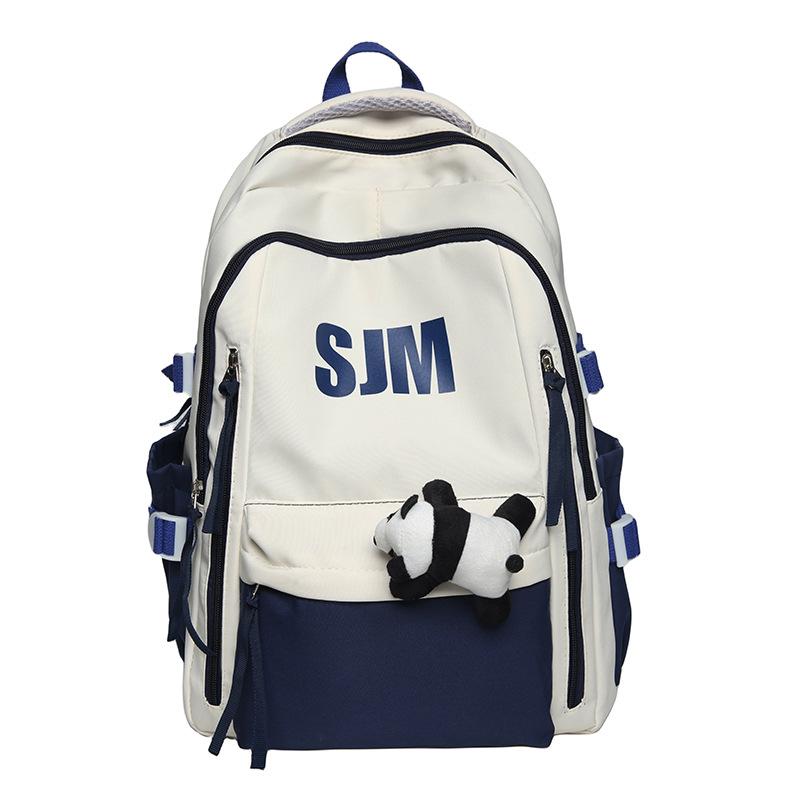 Rucksack für Studenten, modischer Color-Blocking-Rucksack mit großem Fassungsvermögen