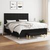 Exclusive House - Bed Slat Base with Mattress Black 160x200 Cm Fabric
