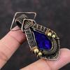 Faceted Blue Sapphire Pendant Copper Wire Wrapped Gemstone Pendant Handmade Pendant Amazing Pendant Copper Wire Wrapped Jewelry Gift For Him