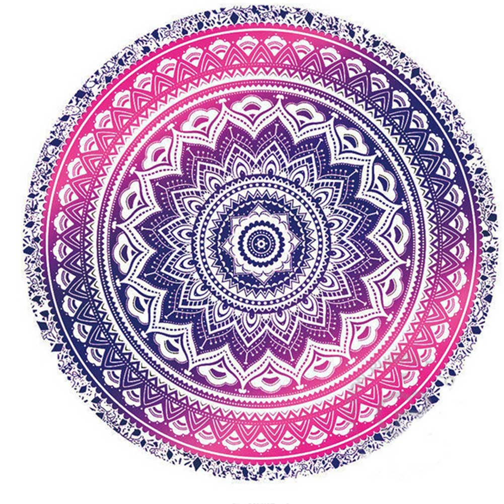 Arazzo Rotondo Mandala Telo da Picnic Estivo Tappeto Coperta Tappetini