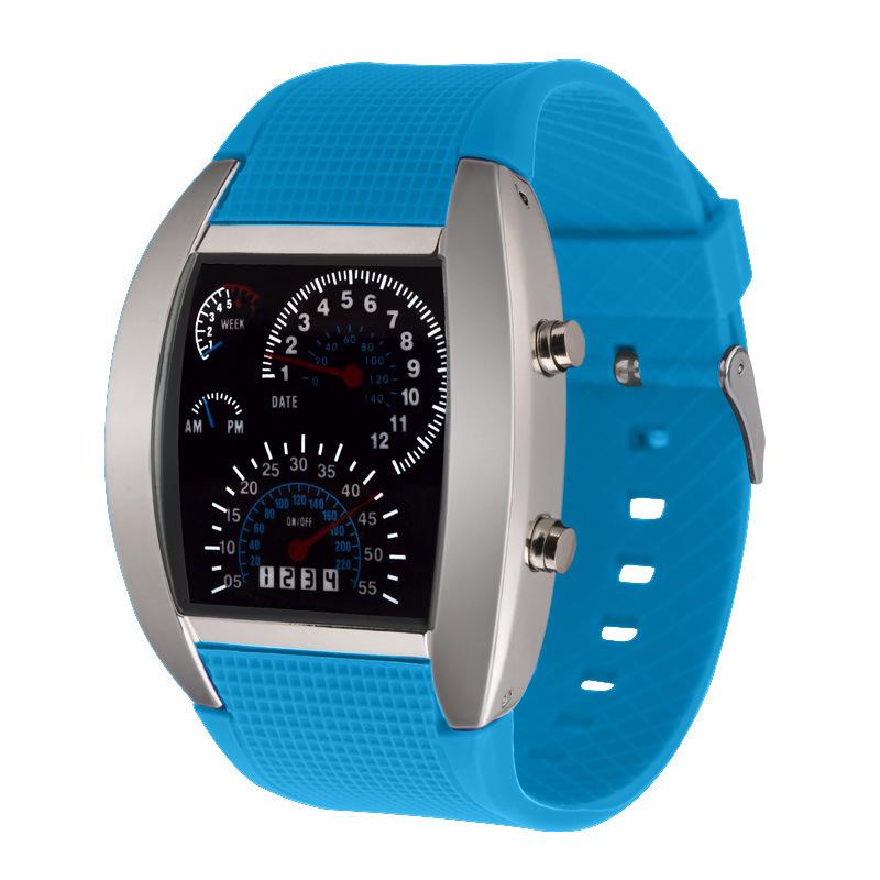 Aviation LED Men's Electronic Sports Dashboard Watch