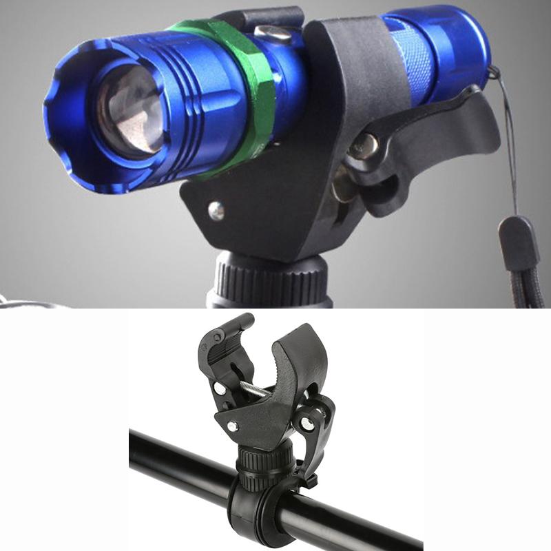 360 Degree Rotating Bike Bicycle Handlebar Led Flashlight Mount Clip Holder