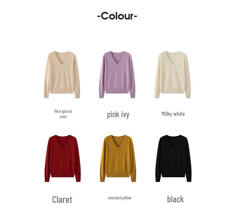 2023 Autumn/Winter Women's Cashmere V-Neck Loose Knit Sweater