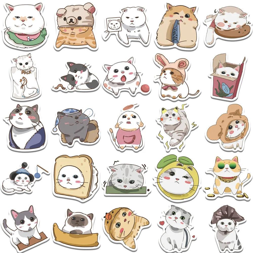 10/30/50pcs Kawaii Cartoon Cat Stickers Funny Graffiti Decals Waterproof DIY Water Bottle Phone Suitcase Cute Kitten Sticker Toy