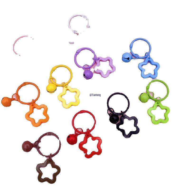 

Красочный брелок-подвеска в виде звезды с колокольчиком - Милый аксессуар для школьной сумки и подарок Purple - 1 set