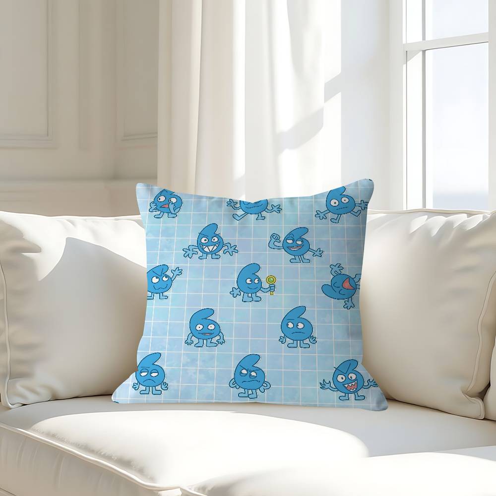 

Cartoon B-BFDI Pillow Case Removable Washable Cushion Cover – All-Season Soft Linen 16x16Inch