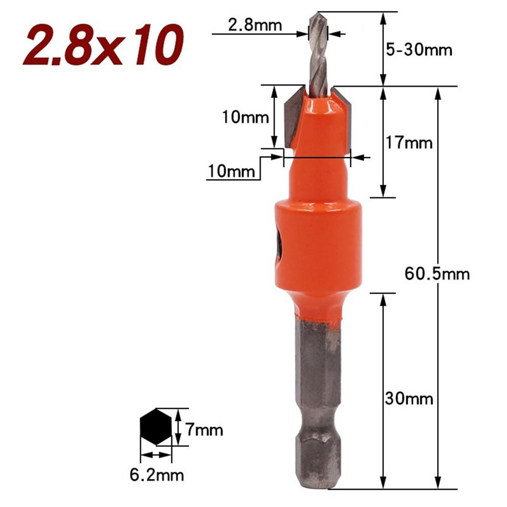 8 Sizes Countersink Drill Bit Set Carpentry Tools Countersunk Counter Sink Bit For Woodworking Hex Shank Wood Counterbore Drill