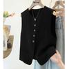 Sybill She Women's Single-Breasted Round Neck Vest