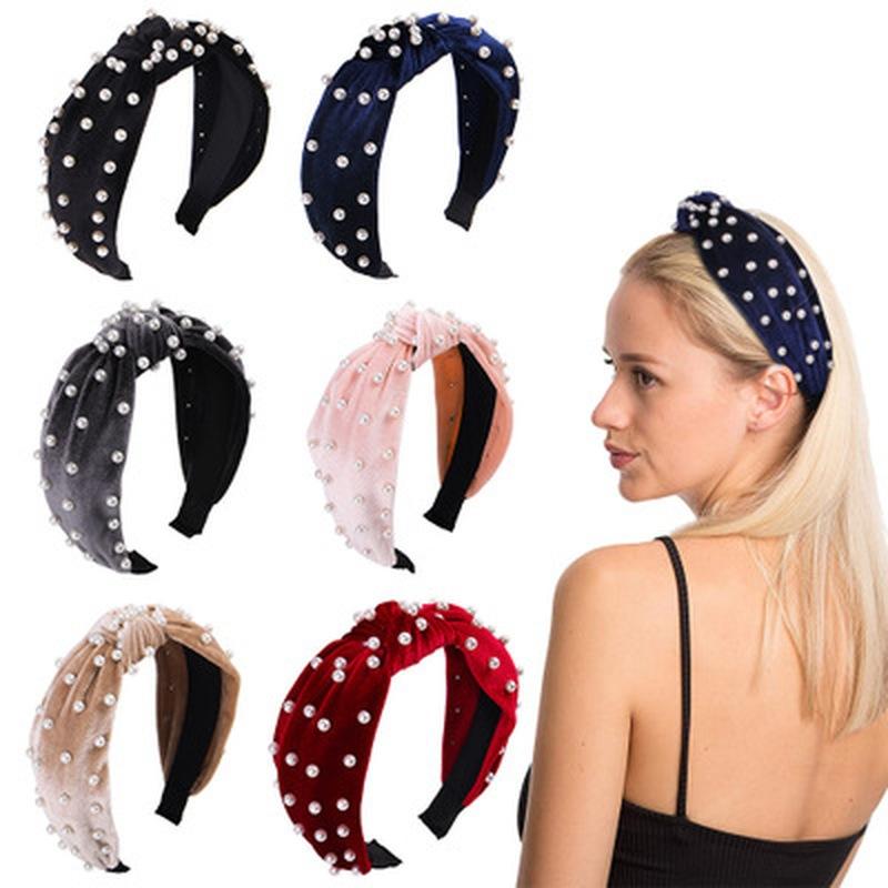 Parel Hoofdband voor Vrouwen Eenvoudige Geknoopte Haarband Mode Hoofddeksel Meisjes Haaraccessoires