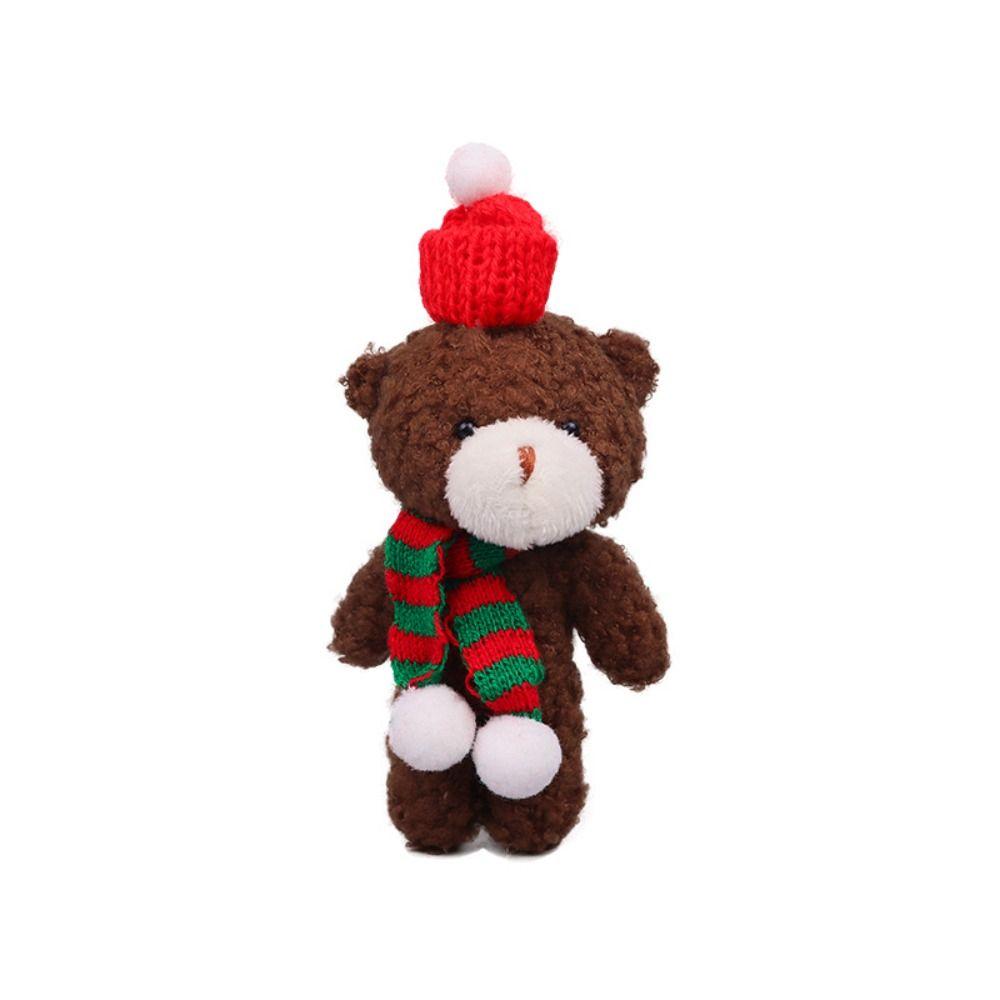10Pcs With scarf Christmas Bear Plush Toy Cartoon Animal Bear Plush Dolls Holiday Gift