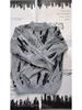 Men's Graffiti Print Semi-High Neck Thick Sweater Knitwear