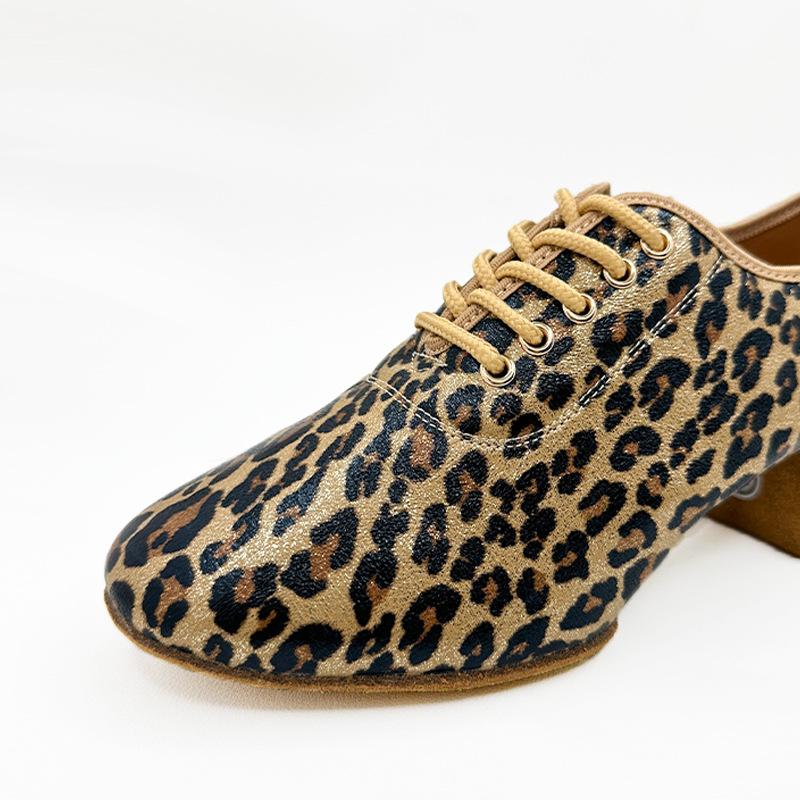 Fashion New Material Dance Shoe Three-dimensional Leopard Print Adult Women Indoor Soft-soled Latin Dance Teacher Dancing Shoes