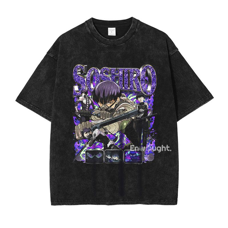

Hot Anime Kaiju No Hibino Kafka Printed Washed T Shirt Men Vintage Trendy Tshirts High Quality Cotton Tshirt Harajuku Tee S