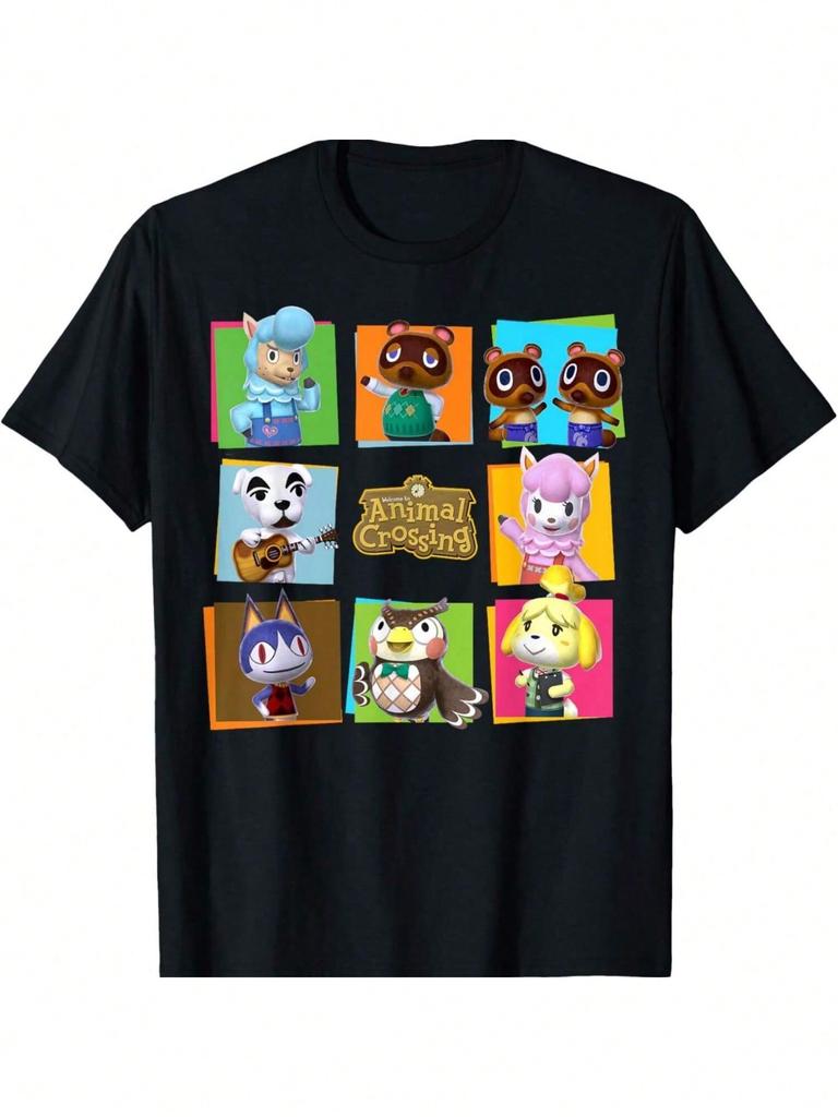 Animal Crossing Group Shot Panels T-Shirt