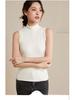 Women's Thermal Velvet Cationic Vest - Slimming Sleeveless, Half-High Collar for Autumn/Winter