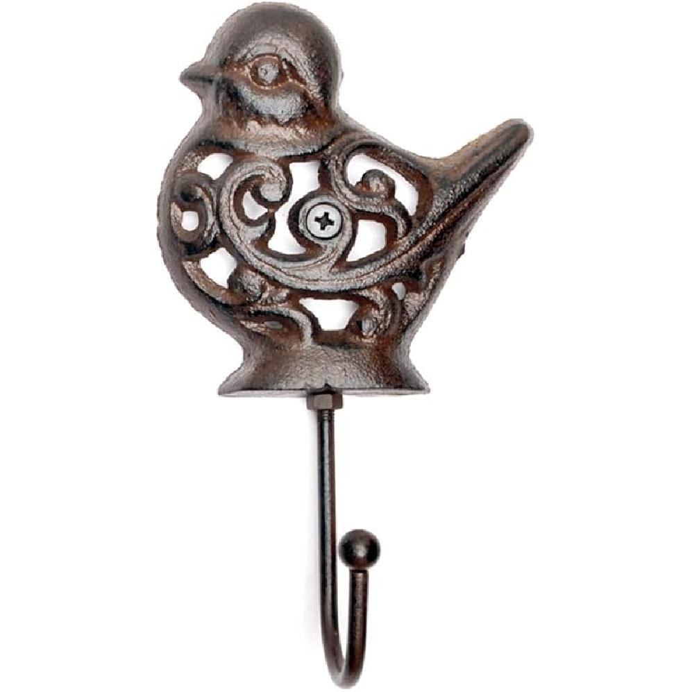 Vintage Cast Iron Bird Wall Hanger Hooks Rack, Decorative Indoor Outdoor Home Garden Country Farmhouse Garage Rustic Wall Mounted Hooks for Hanging