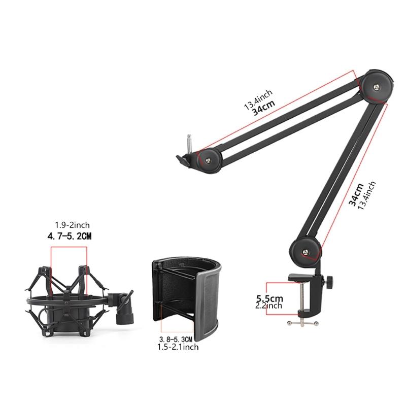 Professional Mic Boom Flexible Adjustable Microphone Stand Mount With/without Windshield for Studio and Home Recording