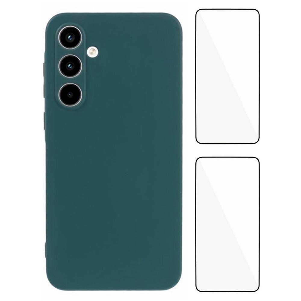 

WANLONFENG RB3 Series For Samsung Galaxy A25 5G (Global) (161.0 x 76.5 x 8.3mm) Case with 2Pcs Screen Film Soft TPU Phone Back Cover Army Green