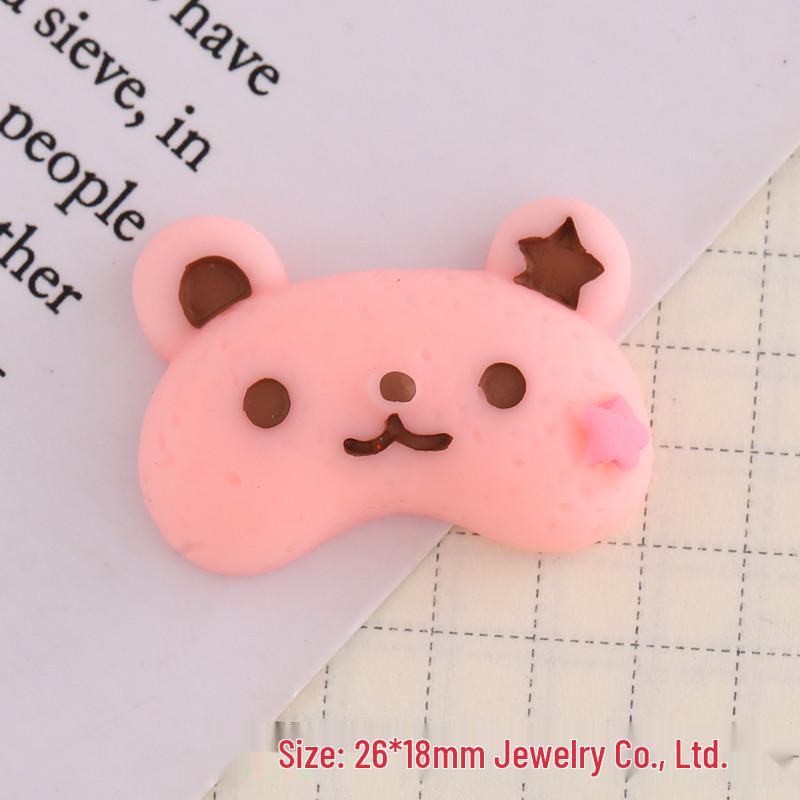 Cartoon Bear Eye Mask Series: DIY Phone Case, Hair Clip, Water Bottle Pendant, and Crocs Resin Accessories.