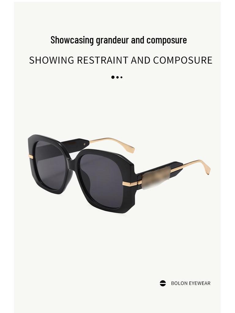 Vintage-Inspired European and American Large Frame Letter Sunglasses for Women
