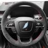 For Lincoln Continental Navigator MKC MKS MKT MKZ Braid Full Coverage Wine Red Leather Car Steering Wheel Cover Accessory