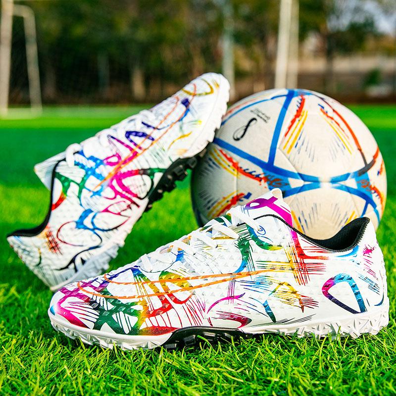 

2025 Fashion Professional Football Shoes Tf Nail Sports Training Shoes for Men and Women Football Shoes for Boys Free Shipping h 46 белый