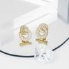 Exquisite Luxury Geometric Stud Earrings with Zircon Rhinestones for Women