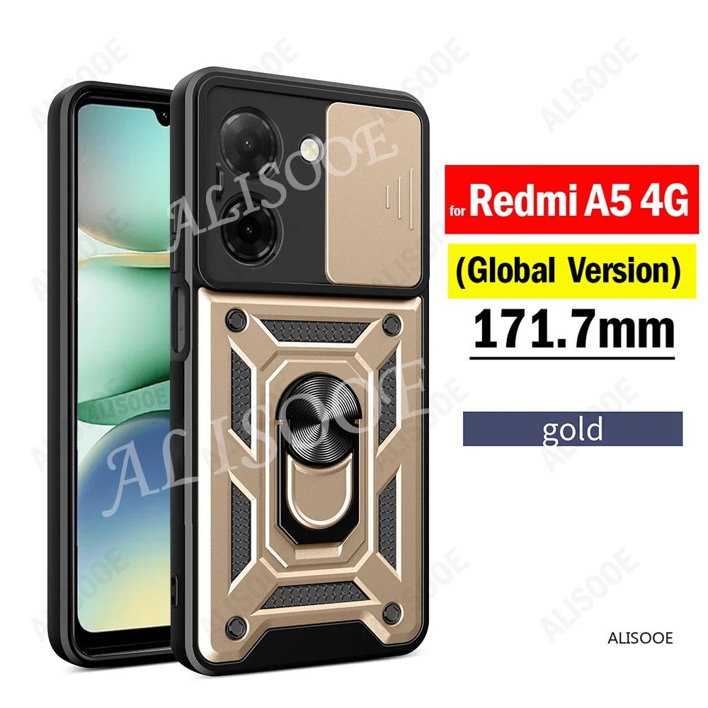 Shockproof Capa for Xiaomi Redmi A5 4G Global (171.7mm) Case Armor Slide Camera Protect Ring Stand Cover for Redmi A5 4G Funda