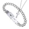 Bracelet jonc Cœur Argenté Délicat pour Pendentif Clé Ensemble Bijoux pour Amoureux pour Jour d'Anniversaire de Couples