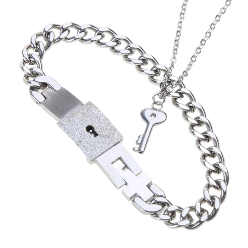 Bracelet jonc Cœur Argenté Délicat pour Pendentif Clé Ensemble Bijoux pour Amoureux pour Jour d'Anniversaire de Couples