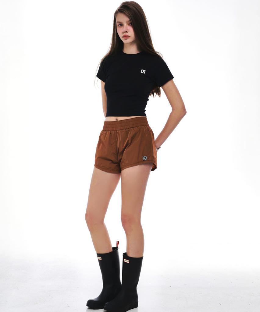 CENTAUR.KR Emblem Patch Nylon Shorts_Brown