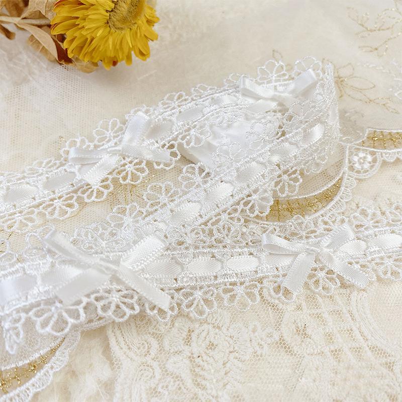 

1 ярд Вышитая тесьма Отделка платья Украшение Лолита Кружево Аксессуары для одежды Полиэстеровая лента Вышивка Декоративная ширина 2,8 см