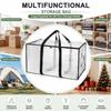 1Pc Heavy-Duty Waterproof Moving Storage Bag With Reinforced Handles And Zipper, Transparent Foldable Organizer Bag With Mesh Sides For Easy Viewing