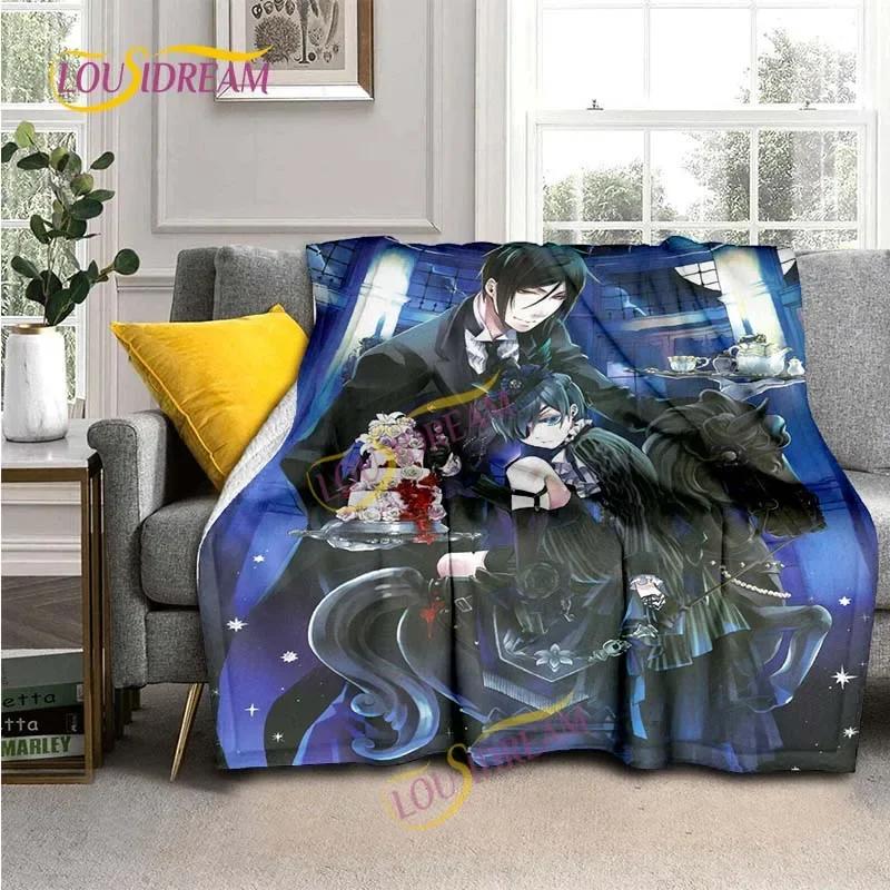 Black Butler Animation Flannel Blanket, Comfortable, Household Picnic Blanket, Suitable for All Seasons