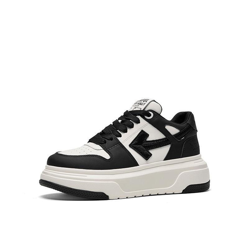 

Универсальные повседневные маленькие белые туфли, модная мода весна-осень, корейская версия, популярная мужская обувь в стиле кампус, толстая подошва, мужская обувь 2025 года, новинка 44 чёрный