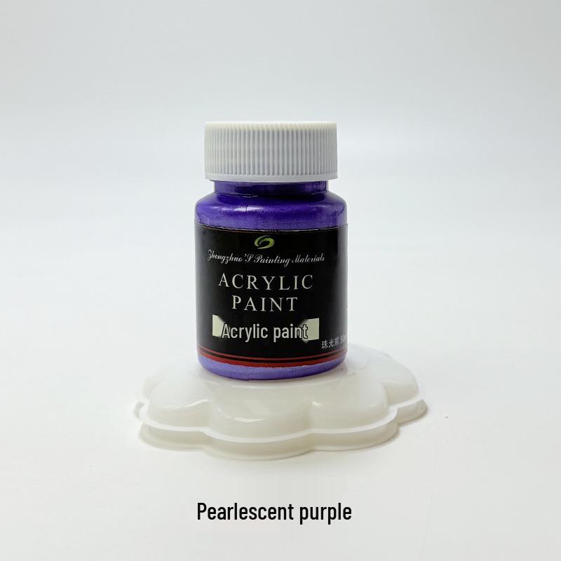 Zhongzhuo Pearlescent Metallic Acrylic Paint Set - 50ml, 12 Colors, EN71 Certified for Wall and Graffiti Art