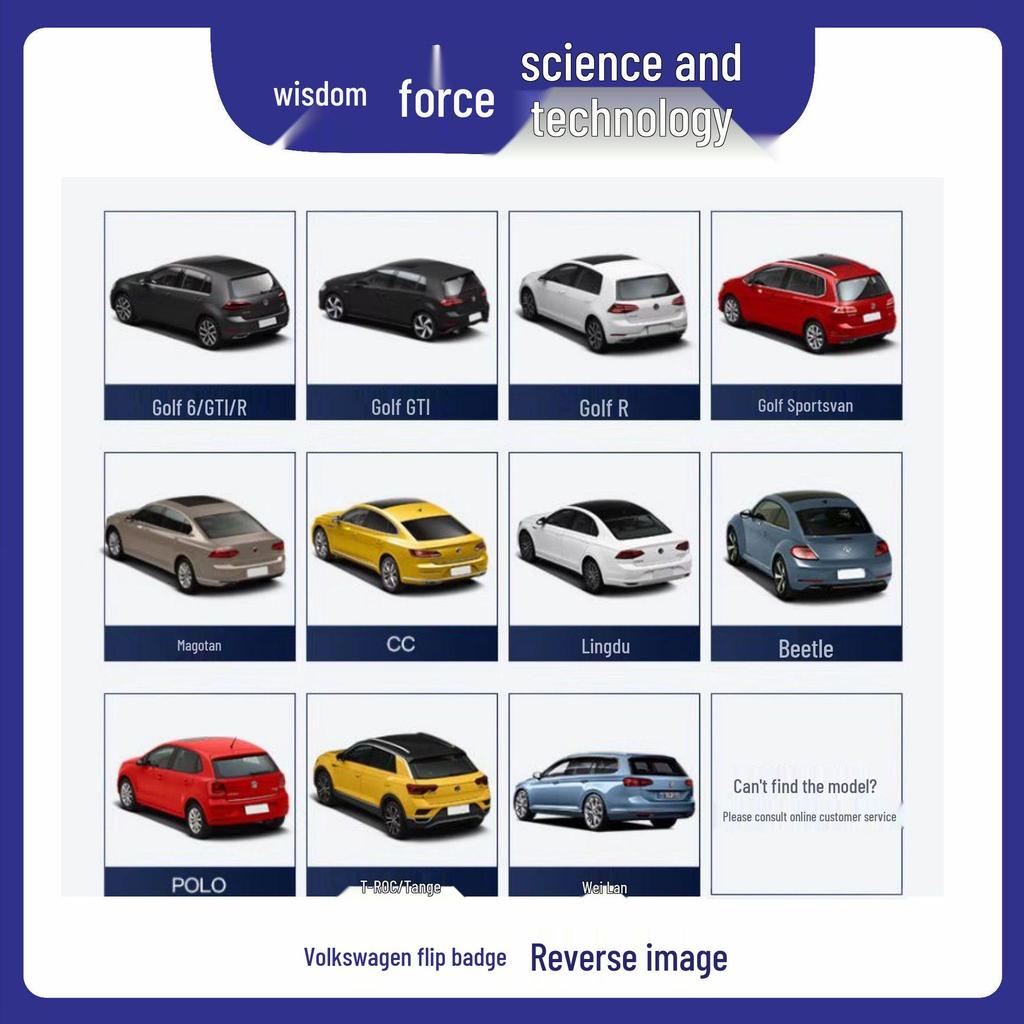 Universal Flip-Up Trajectory Reversing Camera for VW Models: Tange, Magotan, Lamando, Golf 7, Golf 8, Beetle.
