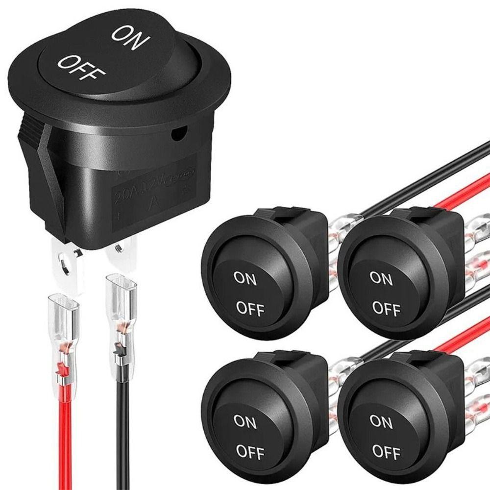 NEW High Quality 12V 24V Circular Switch Mini 20MM ON/OFF Switch 2 Pin Toggle Switch Round Rocker Switch RVs