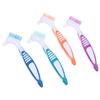 1Pc Denture Teeth Brush Easy Grip Handle Double Sided Toothbrushes Colour Random